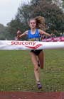 Lydia Tuner brings Birtley home for victory in the under-17 women, National Cross Country Relays, Berry Hill Park, Mansfield. Photo: David T. Hewitson/Sports for All Pics